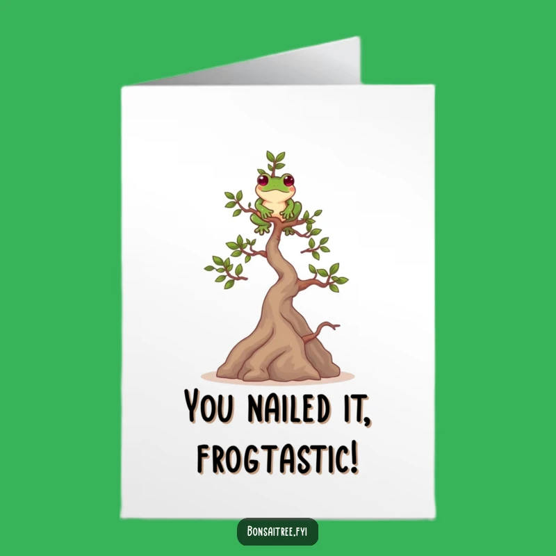 Funny Free Printable Bonsai Frog Congrats Card: Celebrate Their Amazing Balance!