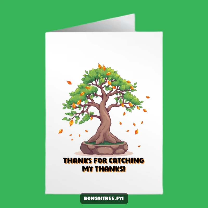 Free Printable Autumn Bonsai Thank You Card - Grateful Download