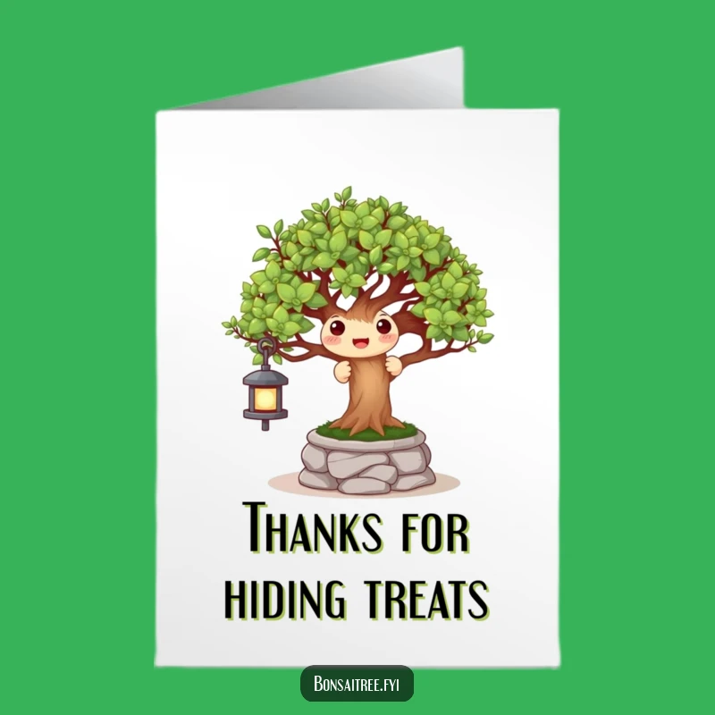 Free Printable Thank You Card: Charming Bonsai Peek-a-Boo Humor Downloadable