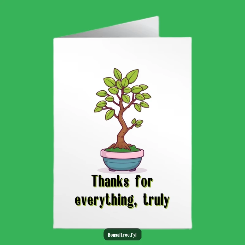 Free Printable Thank You Card: Giggles with a Leafy Bonsai Gift