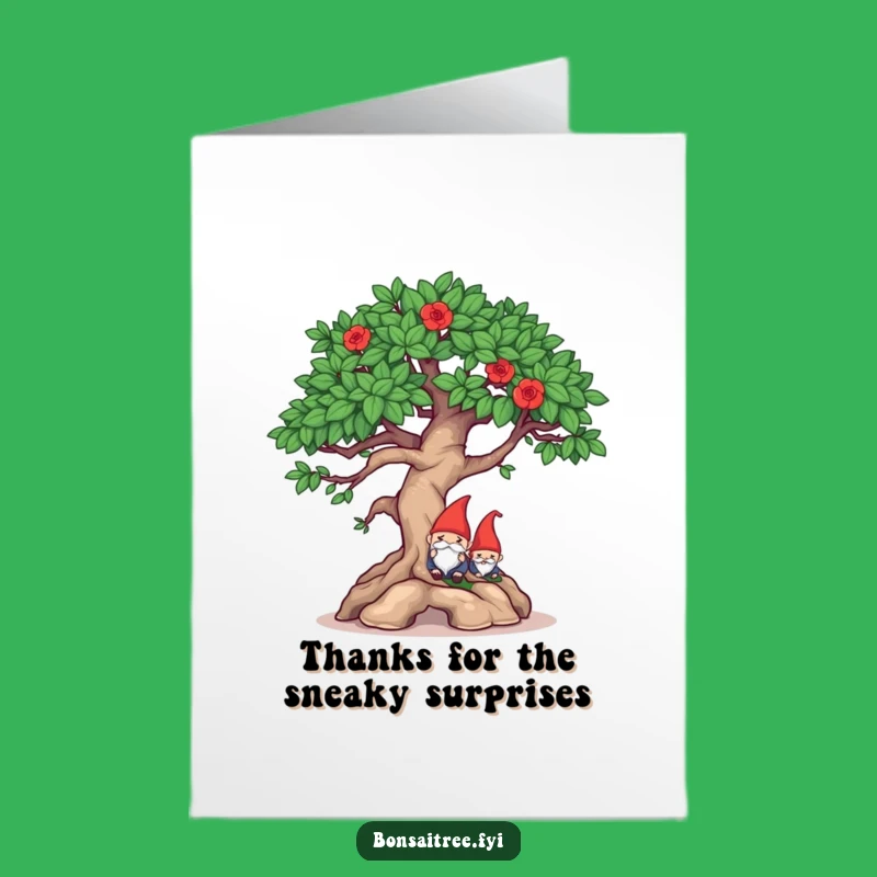 Free Printable Thank You Card: Winking Bonsai's Hidden Thanks, Funny Downloadable Gift