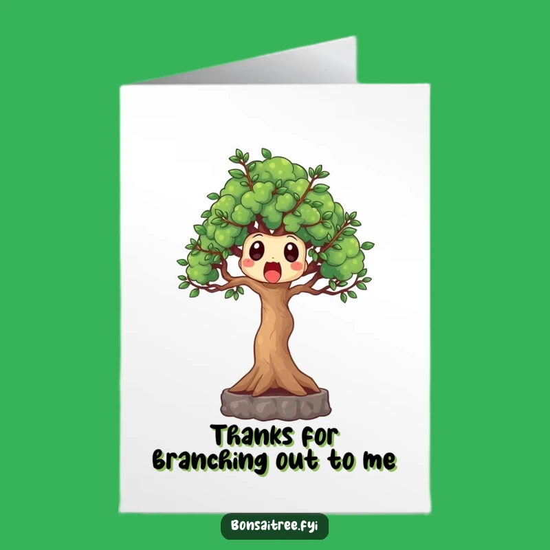 Free Printable Thank You Card - Surprised Bonsai Tree Downloadable Appreciation Gift