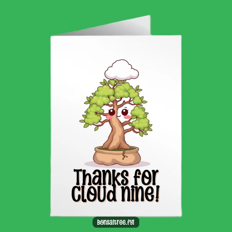 Free Printable Thank You Card: Surprised Bonsai Cloud - Funny Downloadable Note