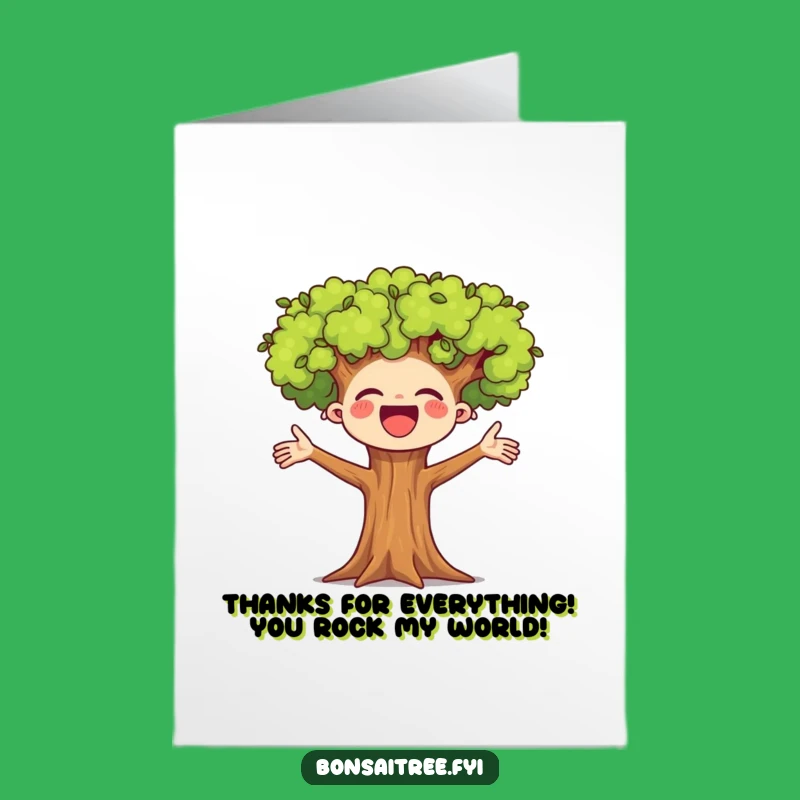Uplifting Free Printable Thank You Card: Cheering Bonsai Tree - Grateful Downloadable Gift!