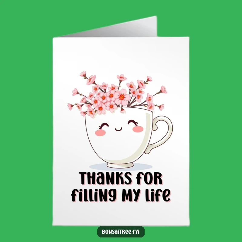 Grateful Free Printable Thank You Card: Teacup Blossoms, Thoughtful Downloadable Gift