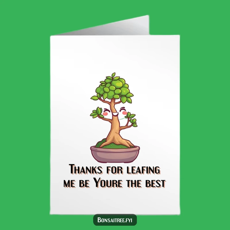 Free Printable Thank You Card: Winking Bonsai - Funny Downloadable Gratitude