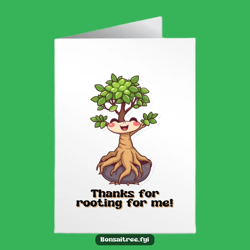 Free Printable Wiggling Bonsai Thank You Card - Funny Downloadable Gift to Show Appreciation