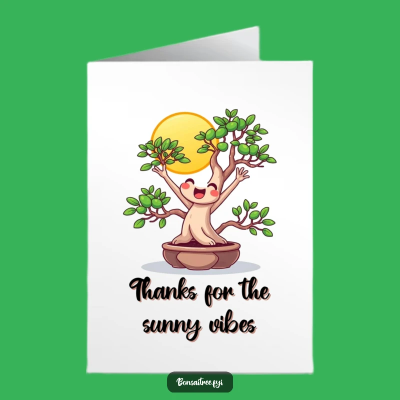 Free Printable Thank You Card: Sunny Bonsai's Warm Thanks, Funny Downloadable Gift