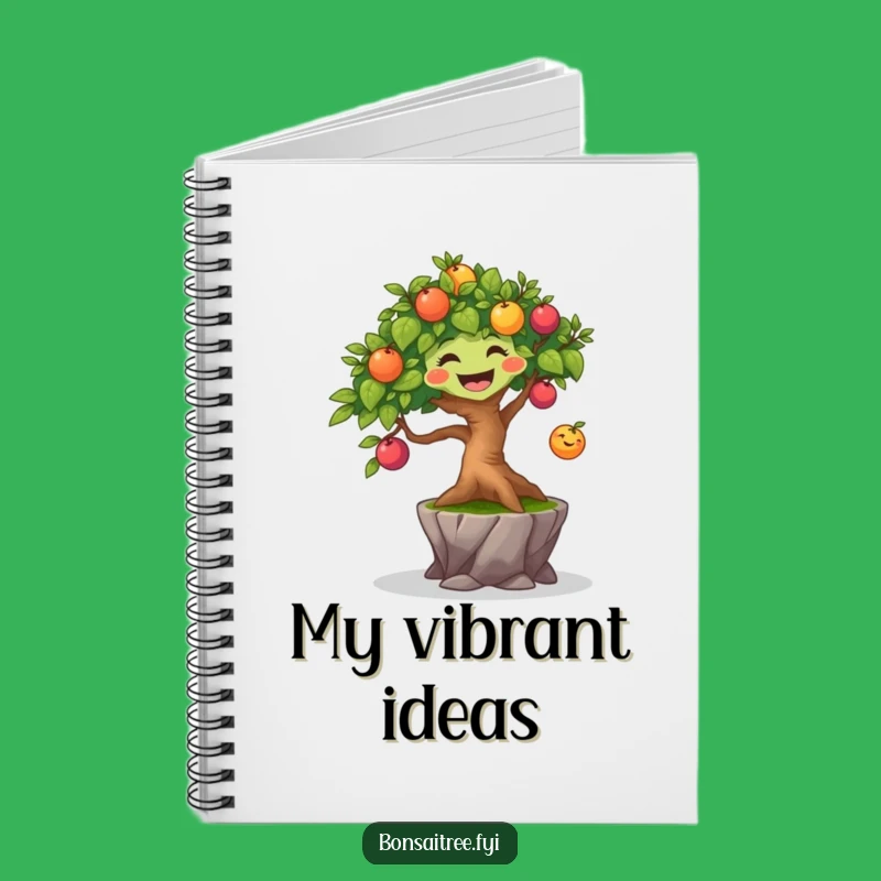 Funny Joyful Bonsai Tree Notebook - Bouncing Fruit Journal, Ideal Gift
