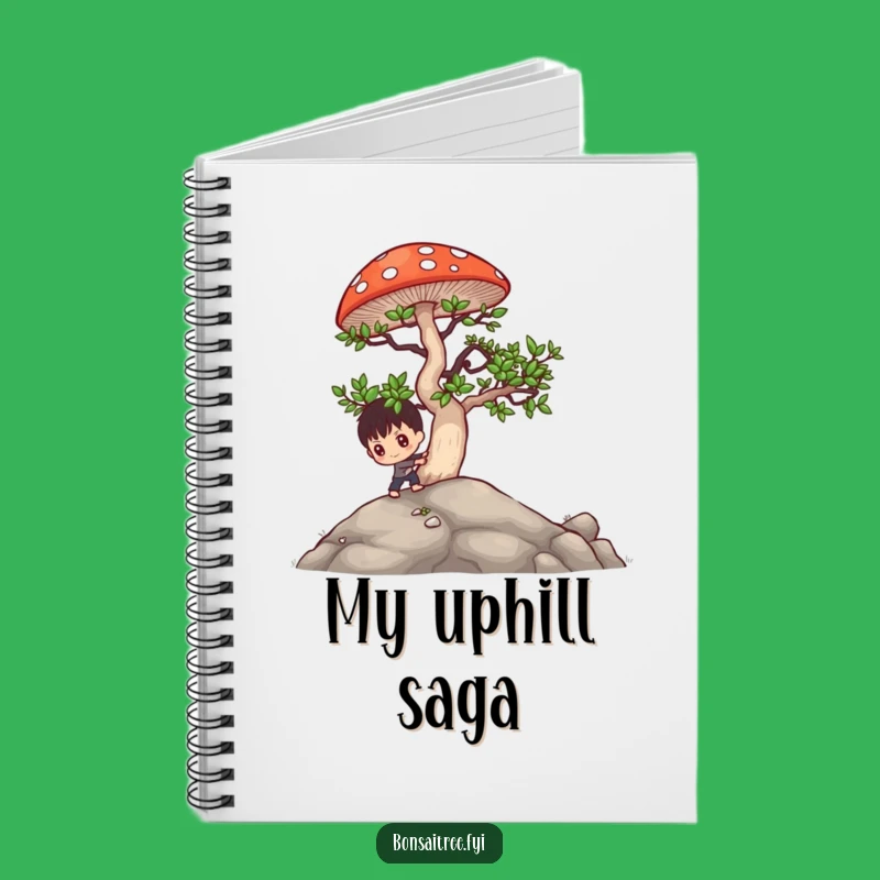 Funny Bonsai Mushroom Push Notebook: Hilarious Journal for Determined Ideas