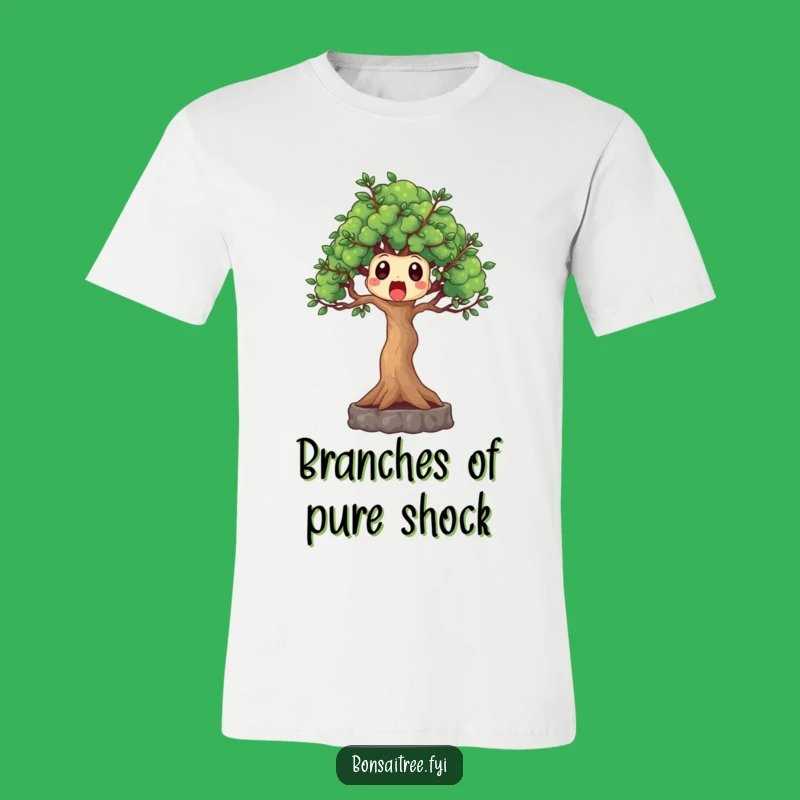Funny Surprised Bonsai Tree T-Shirt - Express Your Shock with Style