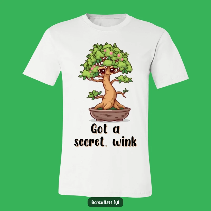 Funny Winking Bonsai T-Shirt: Mischievous Plant Tee for Humorous Gifts