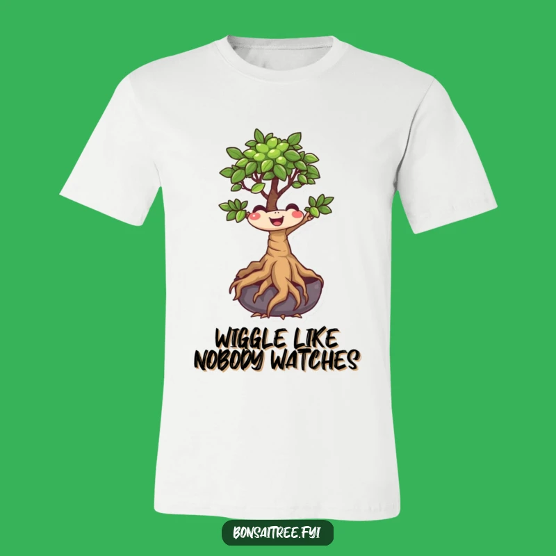 Funny Wiggling Bonsai Tree T-Shirt: Joyful Roots Character, Ideal Humorous Gift