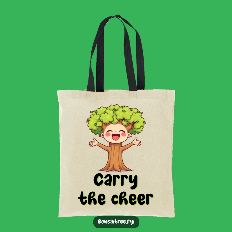 Funny Cheerful Bonsai Tote Bag: Carry Your Enthusiasm Everywhere