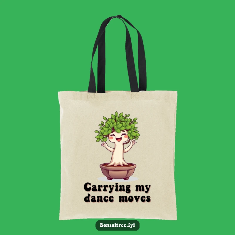 Funny Bonsai Tree Tote Bag: Wiggle Dance Character, Chic & Humorous Gift Bag