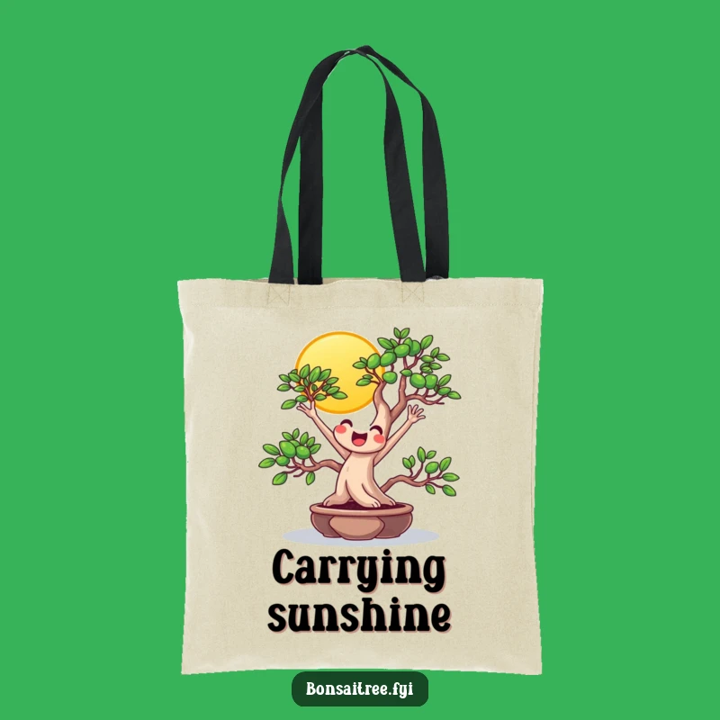 Funny Beaming Bonsai Sun Stretch Tote: Joyful & Practical Bag Gift