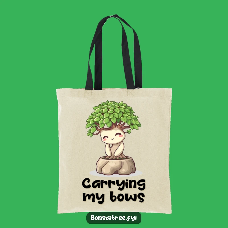 Funny Bowing Bonsai Tote Bag: Playful Smile Gift