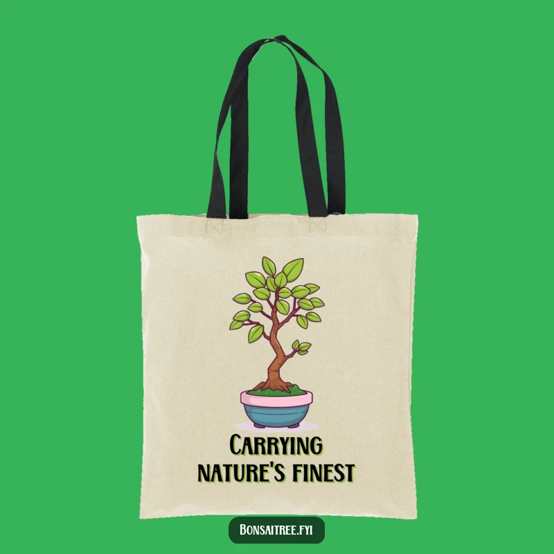 Funny Eco Bonsai Leaf Tote Bag: Happy Tree's Gift