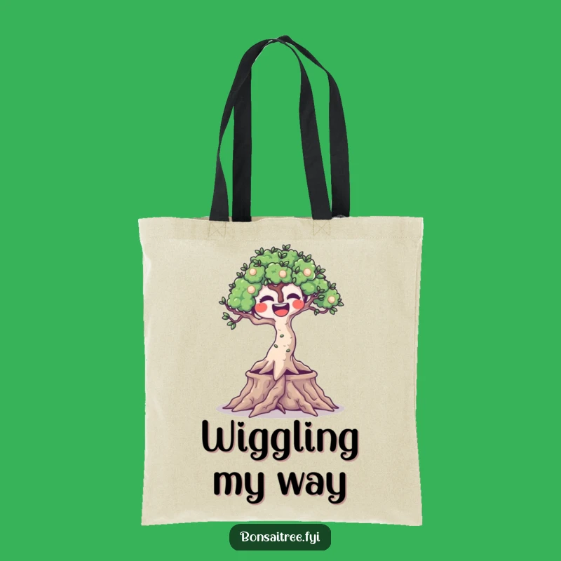 Funny Joyful Bonsai Roots Tote Bag: Wiggling Gift
