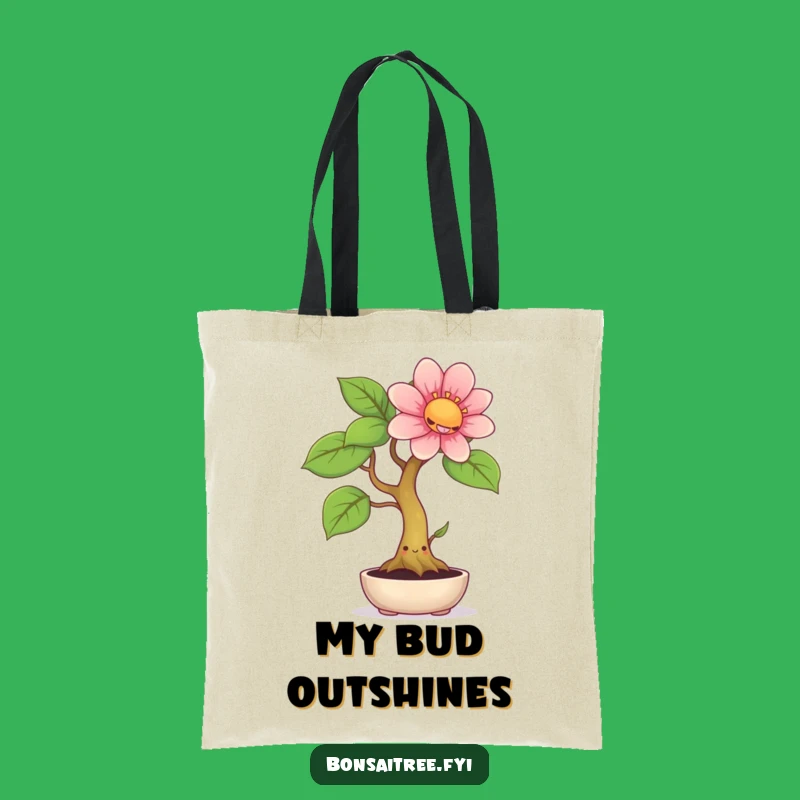 Funny Plant Tote Bag: Smiling Bonsai, Giant Flower, Carry Your Laughs