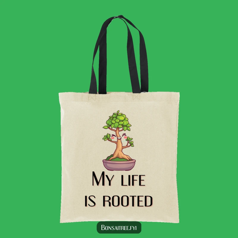 Funny Winking Bonsai Tree Tote Bag: Carry Your Laughs in Style